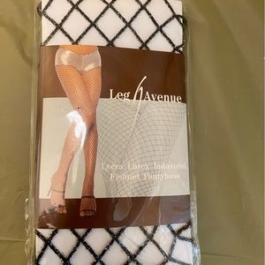 NEW LEG AVENUE BLACK LYCRA LUREX INDUSTRIAL FISHNET PANTYHOSE-HALLOWEEN PARTY